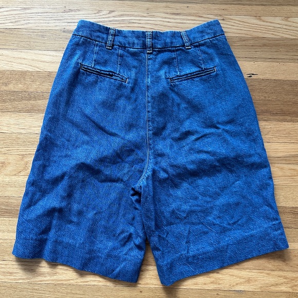 Lightly worn, washed Pilcro (Anthropologie brand) long denim shorts - size 28 - Picture 2 of 3
